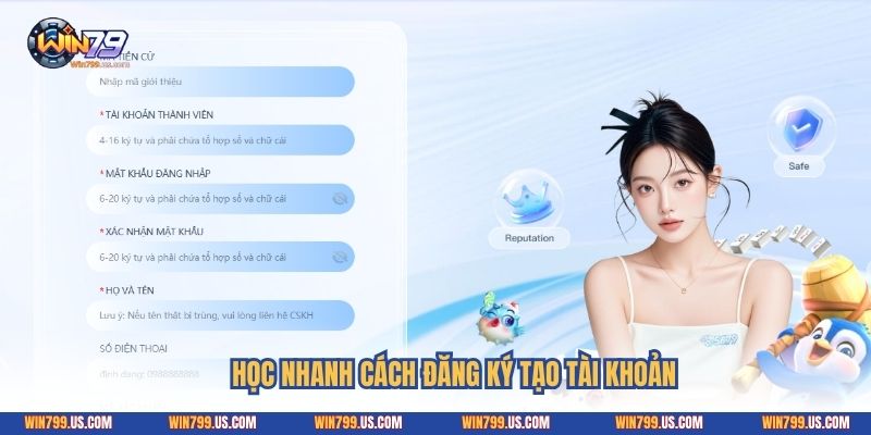 Học nhanh cách đăng ký tạo tài khoản